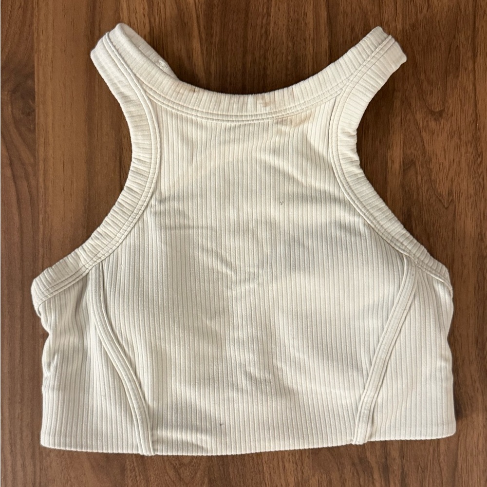 Lululemon Ribbed Tank Crop Top in Cream
